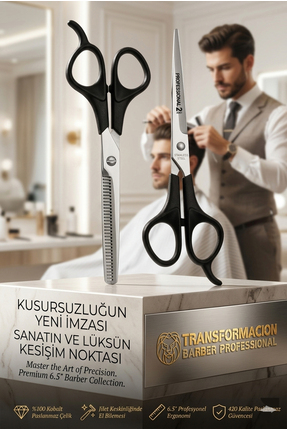 Transformacion Berber Makas Ara Makas Seti Profesyonel 6.5 Inç Çelik 719773