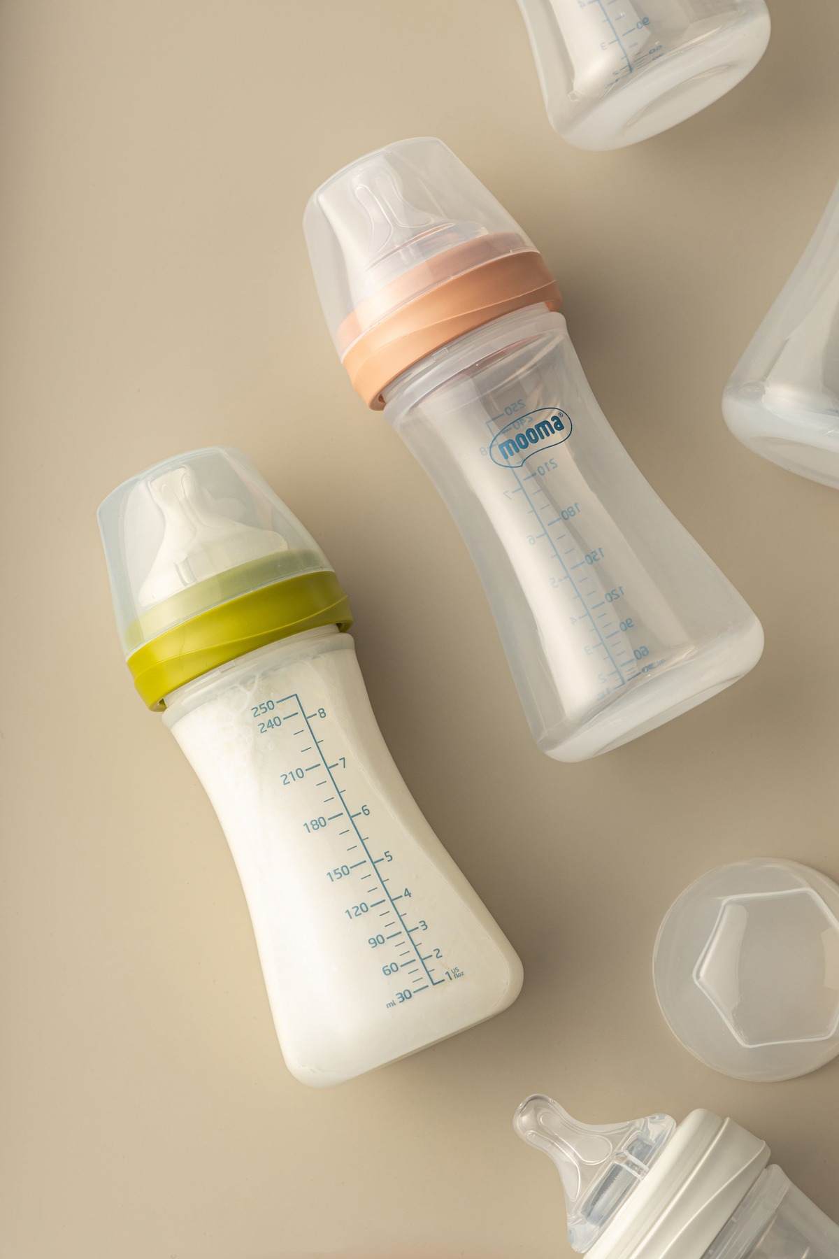 MOOMA Kindy Antikolik PP Biberon 250ml 18+ Ay Hızlı Akış - Old Rose fotoğrafı 5 (önizleme)