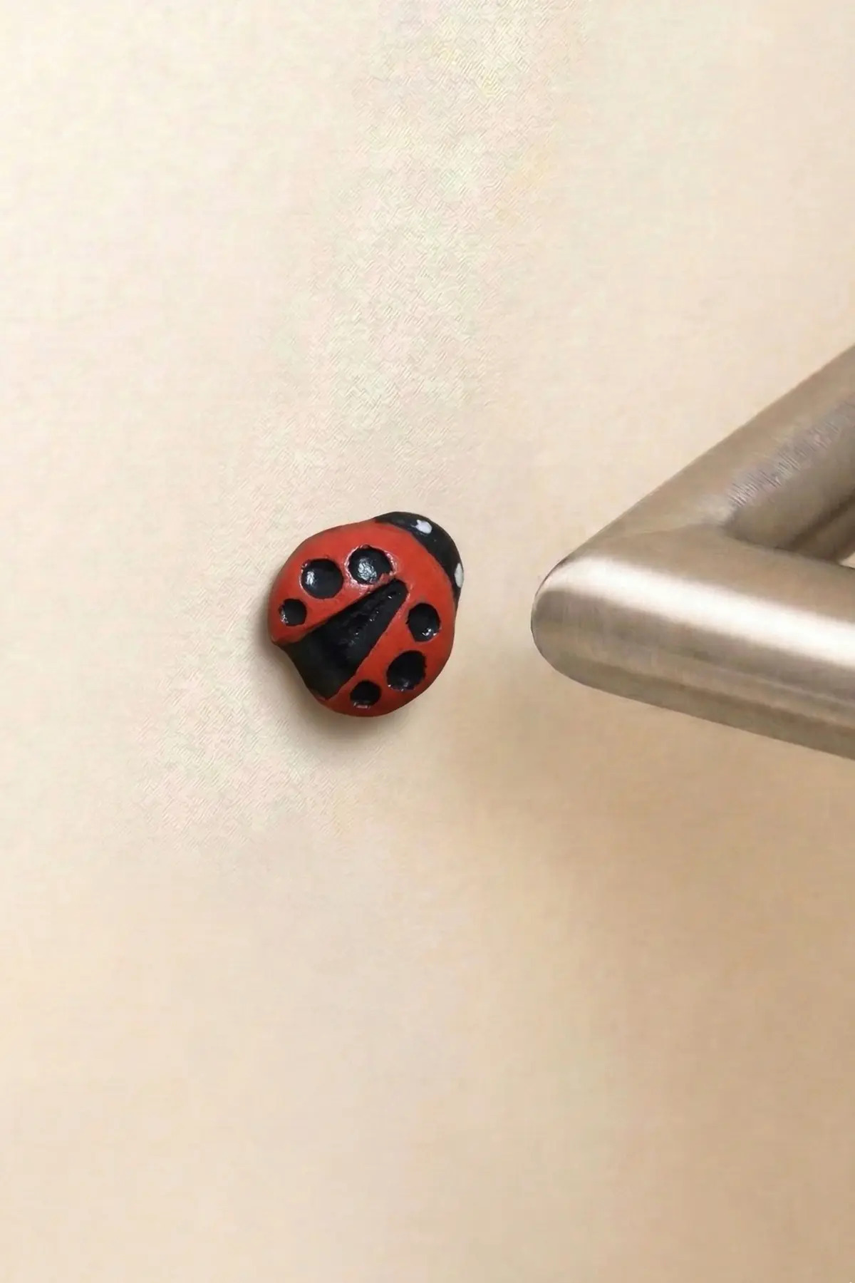 Adhesive Door Handle Bumper Handmade Ladybug Silicone Wall Stopper