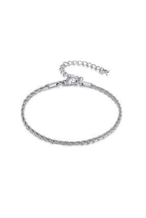 ESJ Paslanmaz Çelik Italyan Burgu Zincir Unisex Bileklik 2 Mm 18 5 Cm