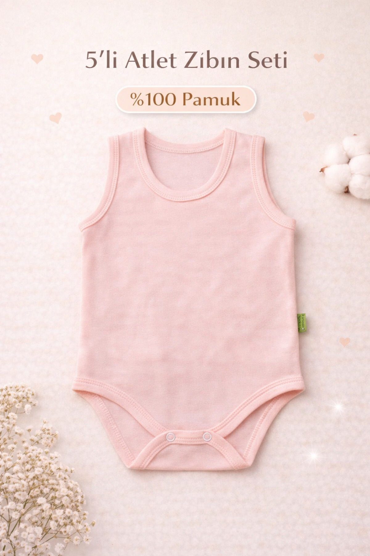 Vivolas %100 Pamuk 5'li Bebek Çıtçıtlı Body Atlet Seti Renkli Zıbın Kız & Erkek 0-4 Yaş fotoğrafı 5 (önizleme)