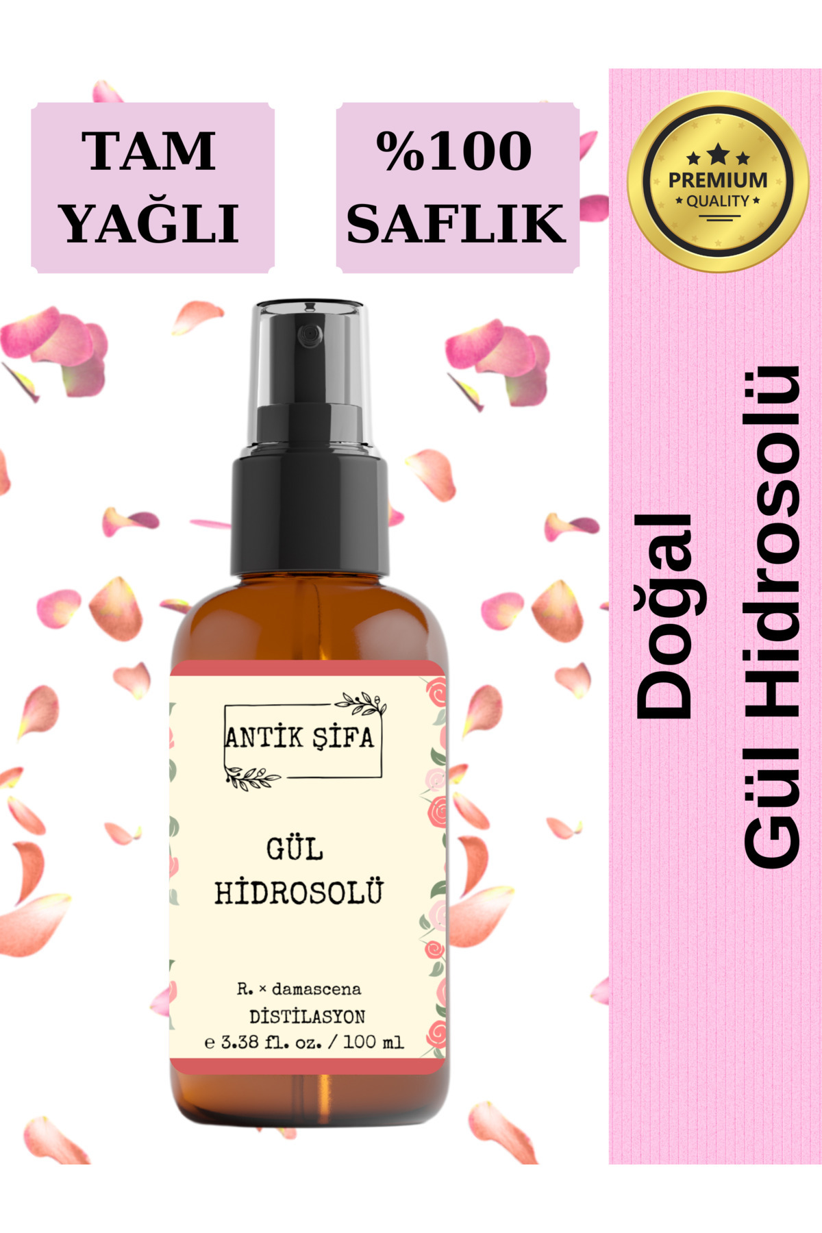 Yağlı Doğal Gül Suyu 100 ml - Saf Tam Yağlı Doğal Gül Hidrosolü Tonik 100 ml — hidrosolgul1 — تصویر 5 از 7