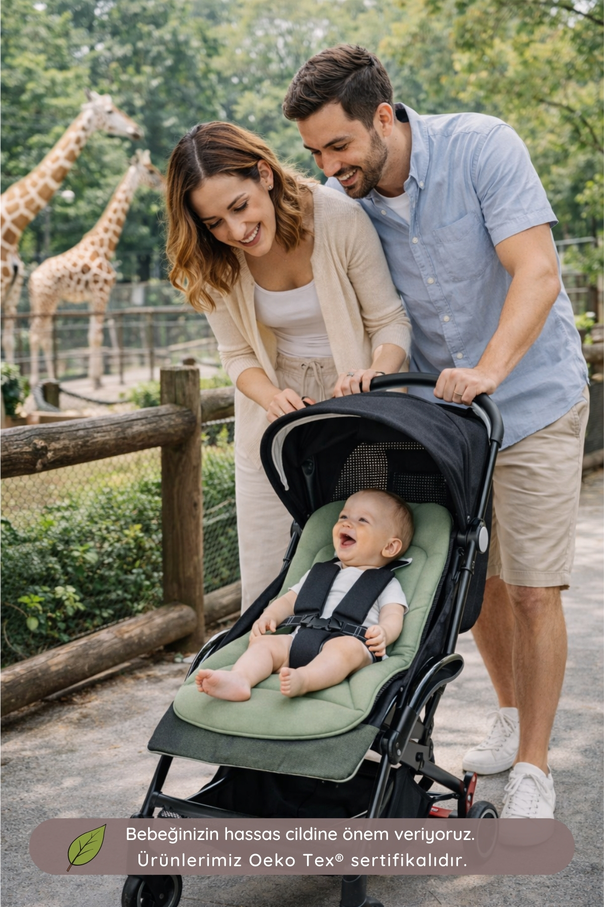 ubeybi 4 Mevsim Puset Minderi 3d - %100 Pamuklu - Haki Renk fotoğrafı 5 (önizleme)