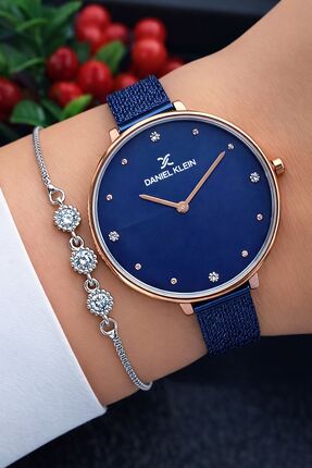 Daniel Klein Orjinal 2 Yıl Garantili Rose Gold Renk Hasır Çelik Kordonlu Kadı...