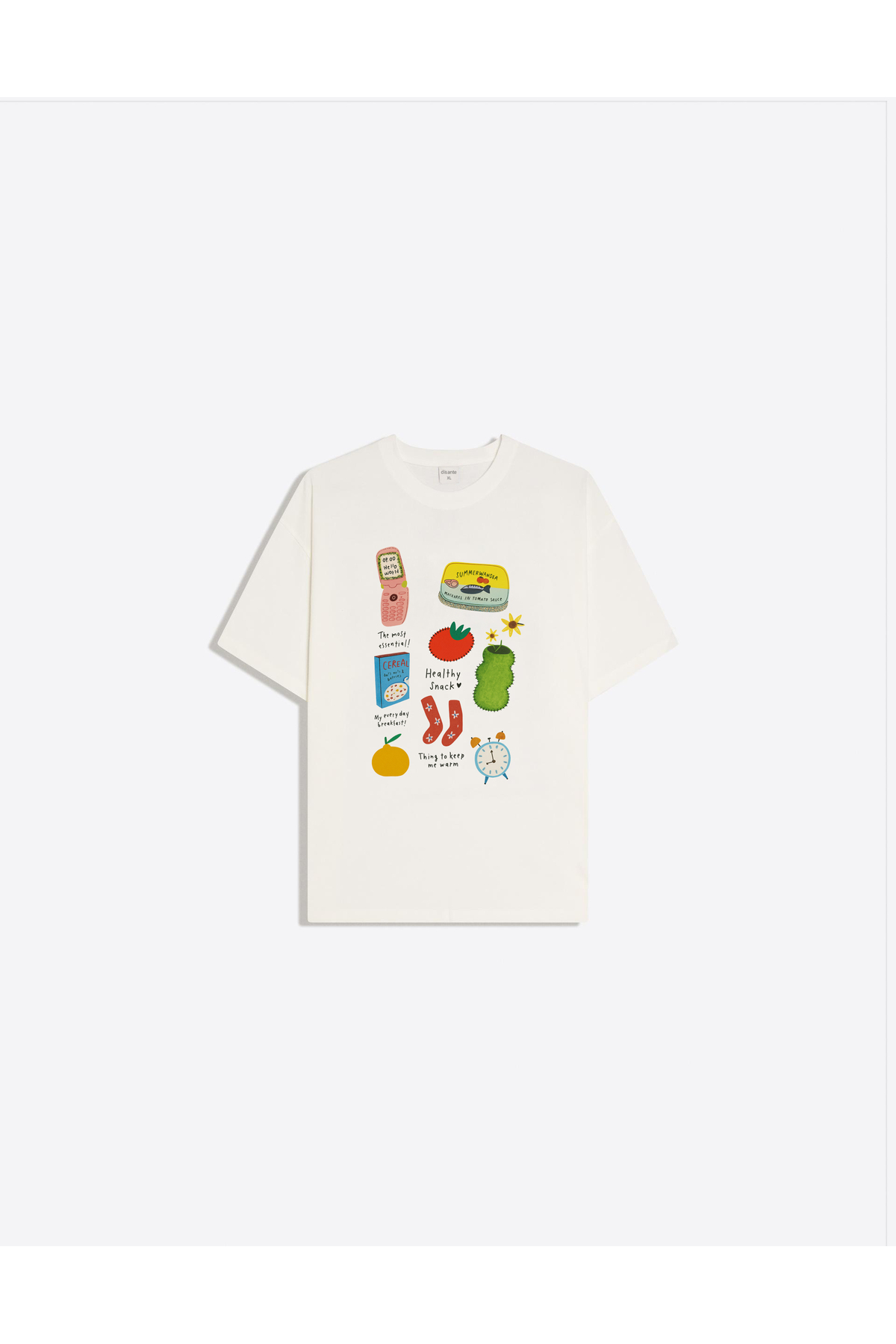 Disante The Most Essential Printed Crew Neck Basic Trend Women's T-Shirt