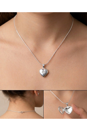 AG LUNERA 925 Ayar İthal Gümüş Yıldız Detaylı Kalp Kolye | Minimal Şık Kadın ...