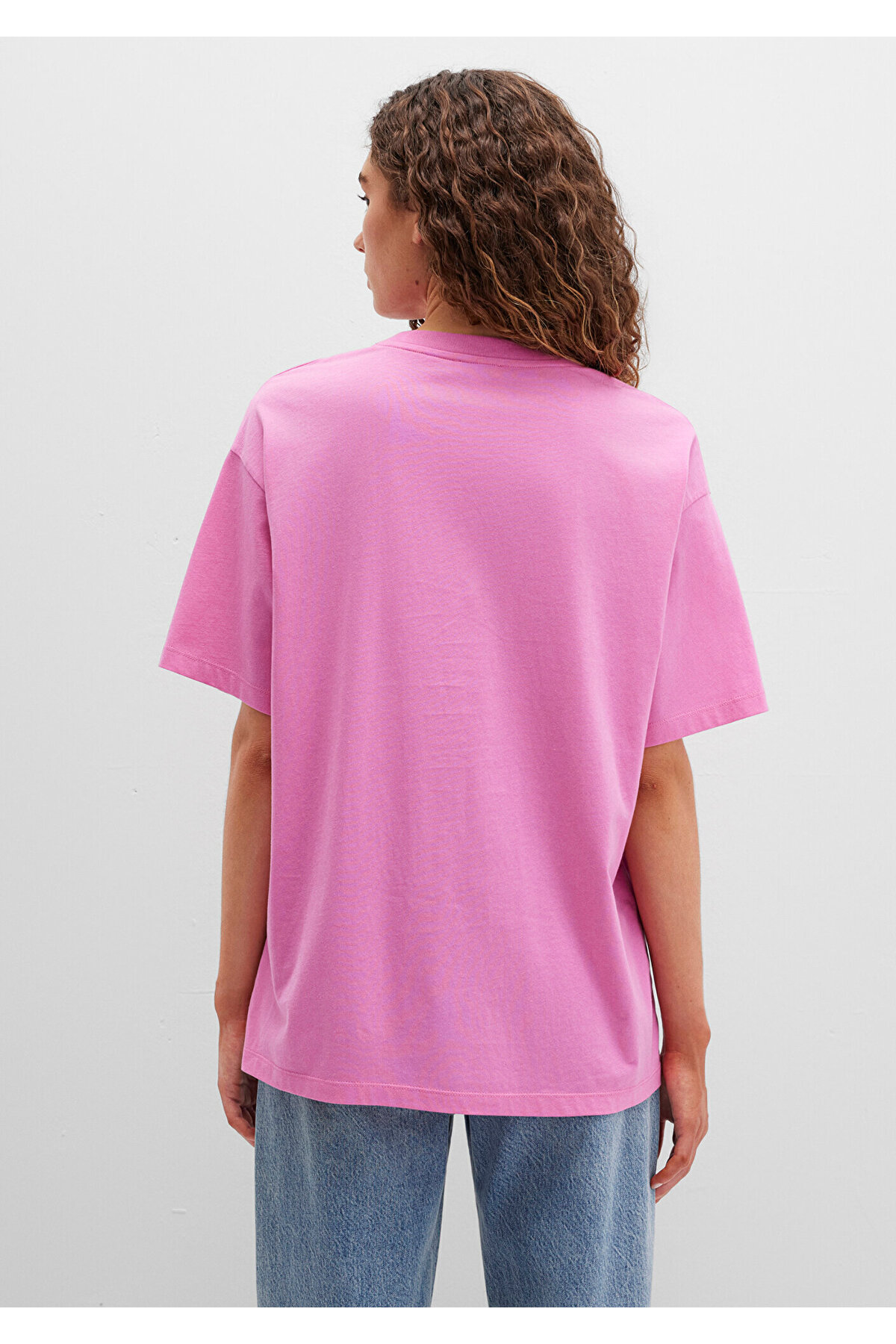 Mavi PinkLogoPrintedOversizeT-shirt - 1600843 -71033- Trendyol