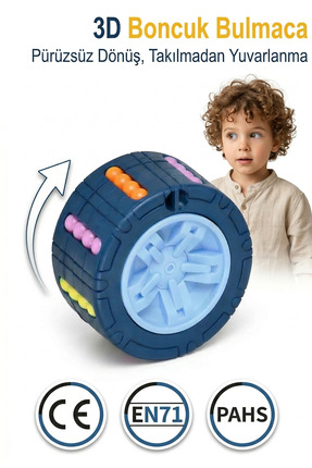 BBSKY 3D Silindir Küp Oyuncak, Dönen Stres Küpü, Boncuk Bulmaca, Zeka Oyunu, ...