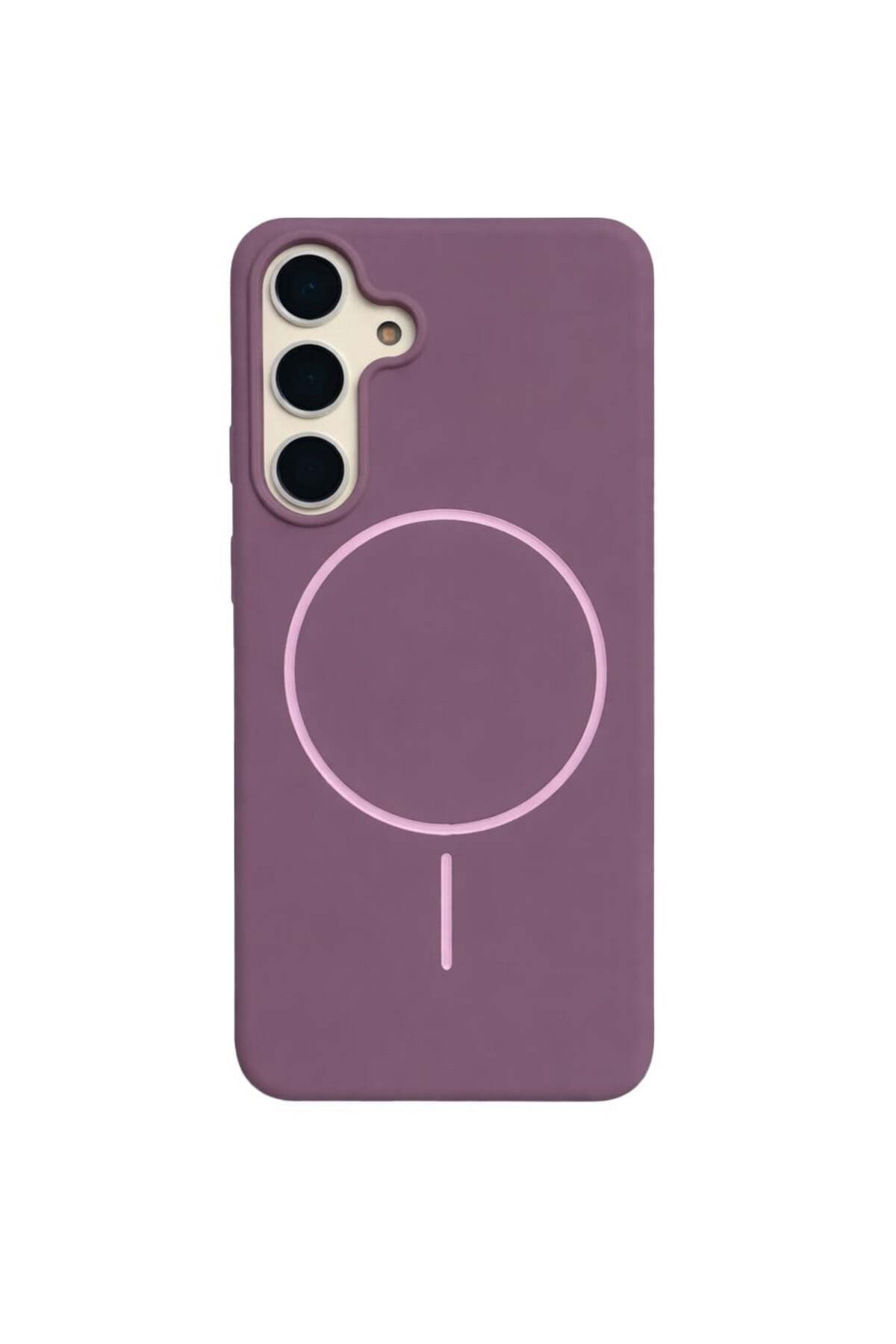 SAMSUNG Galaxy S24 Compatible Dusty Rose Color Phone Case with Velvet Magsafe Wireless Charging