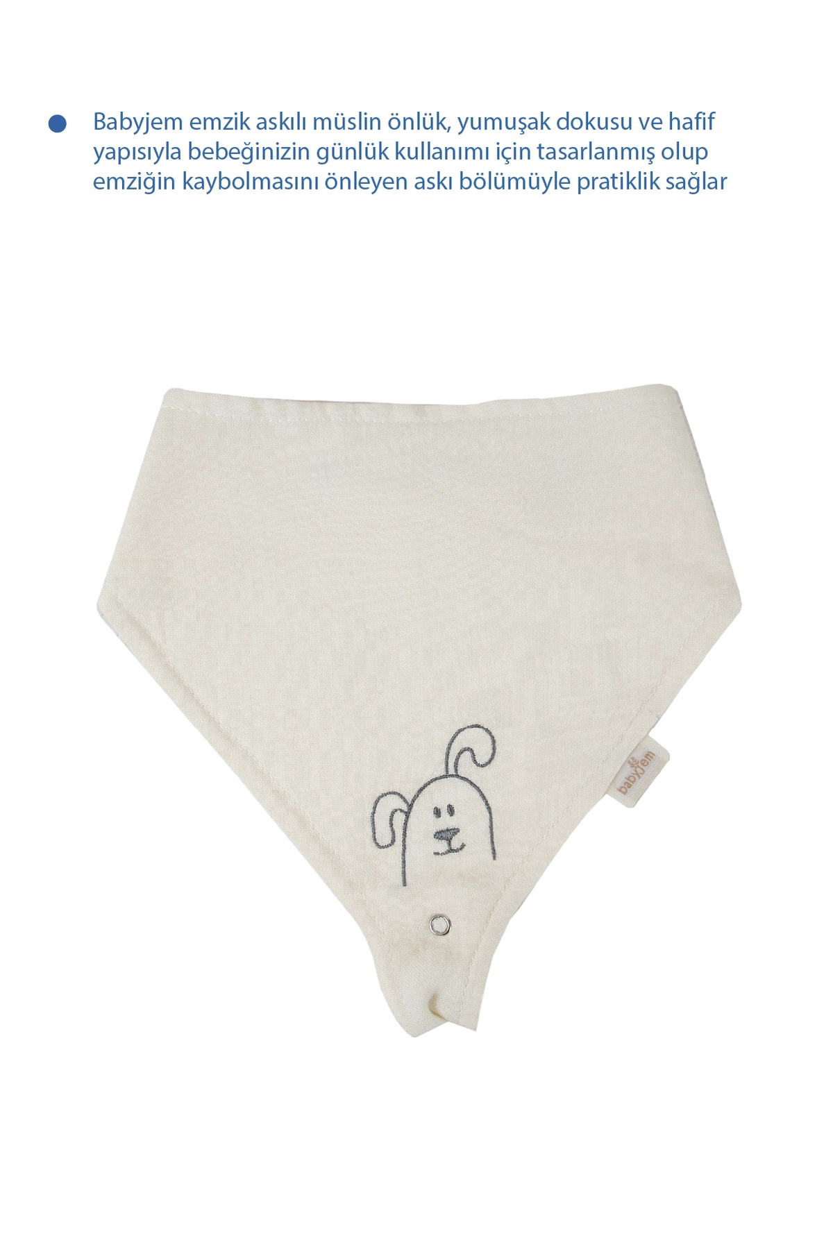 Babyjem Emzik Askılı Müslin Önlük 837 Ekru fotoğrafı 4 (önizleme)