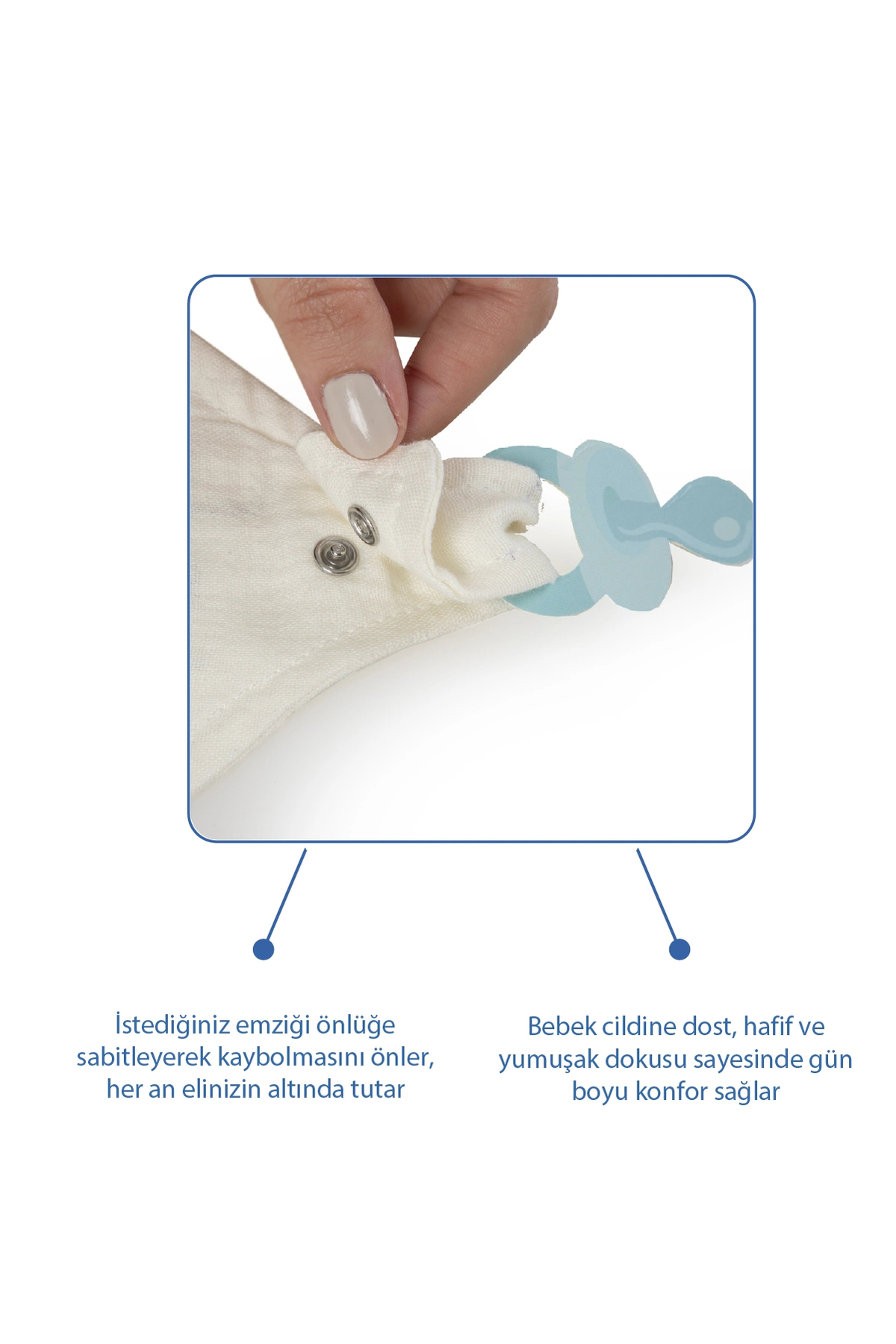 Babyjem Emzik Askılı Müslin Önlük 837 Ekru fotoğrafı 3 (önizleme)