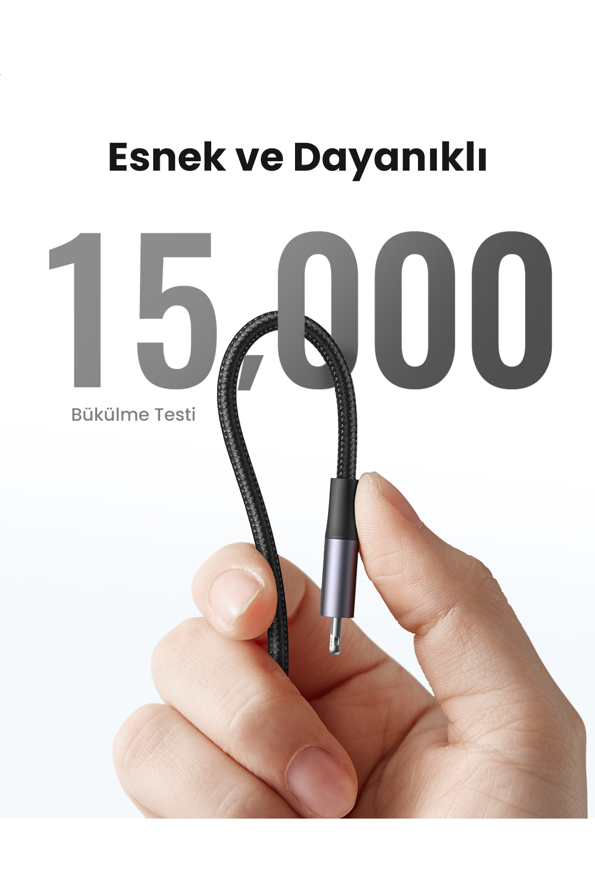 کابل شارژ سریع USB-C به لایتنینگ 3A PD MFi بافته شده، 2 متر، مشکی، 60761