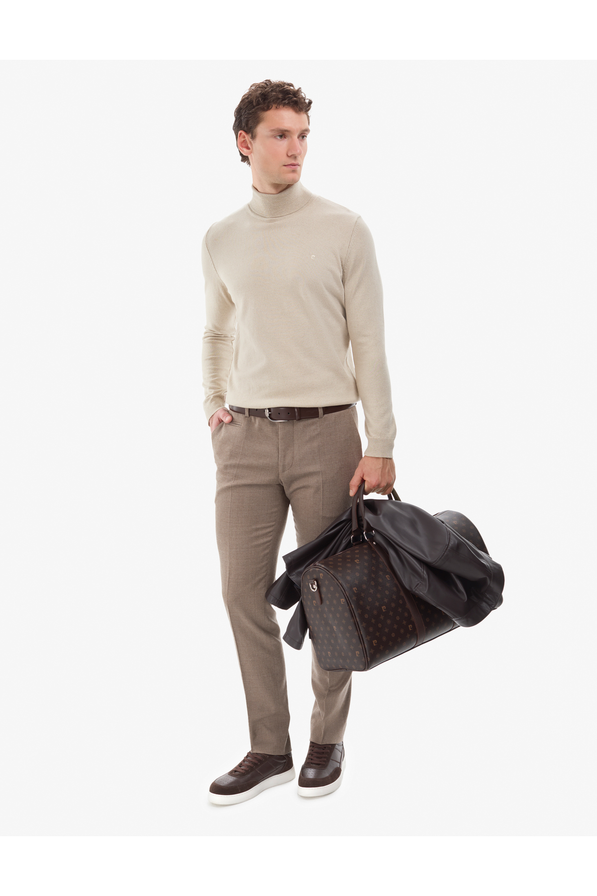 Pierre Cardin  Kum Melanj Slim Fit Balıkçı Yaka Basic Triko Kazak 50314202-VR123 - Görsel 5