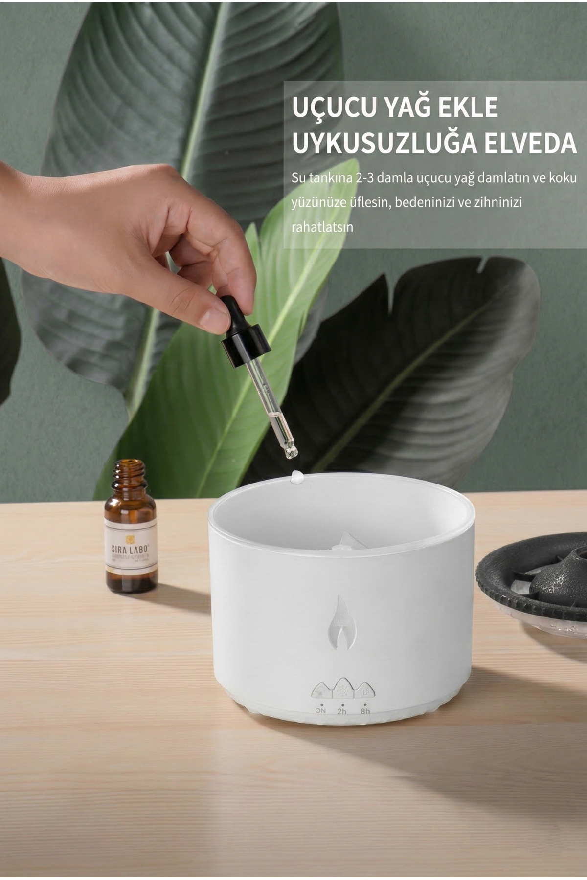 500ml Uzaktan Kumandalı Hava Nemlendirici - Renkli LED Işıklı Aroma Difüzörü ve Buhar Makinesi
