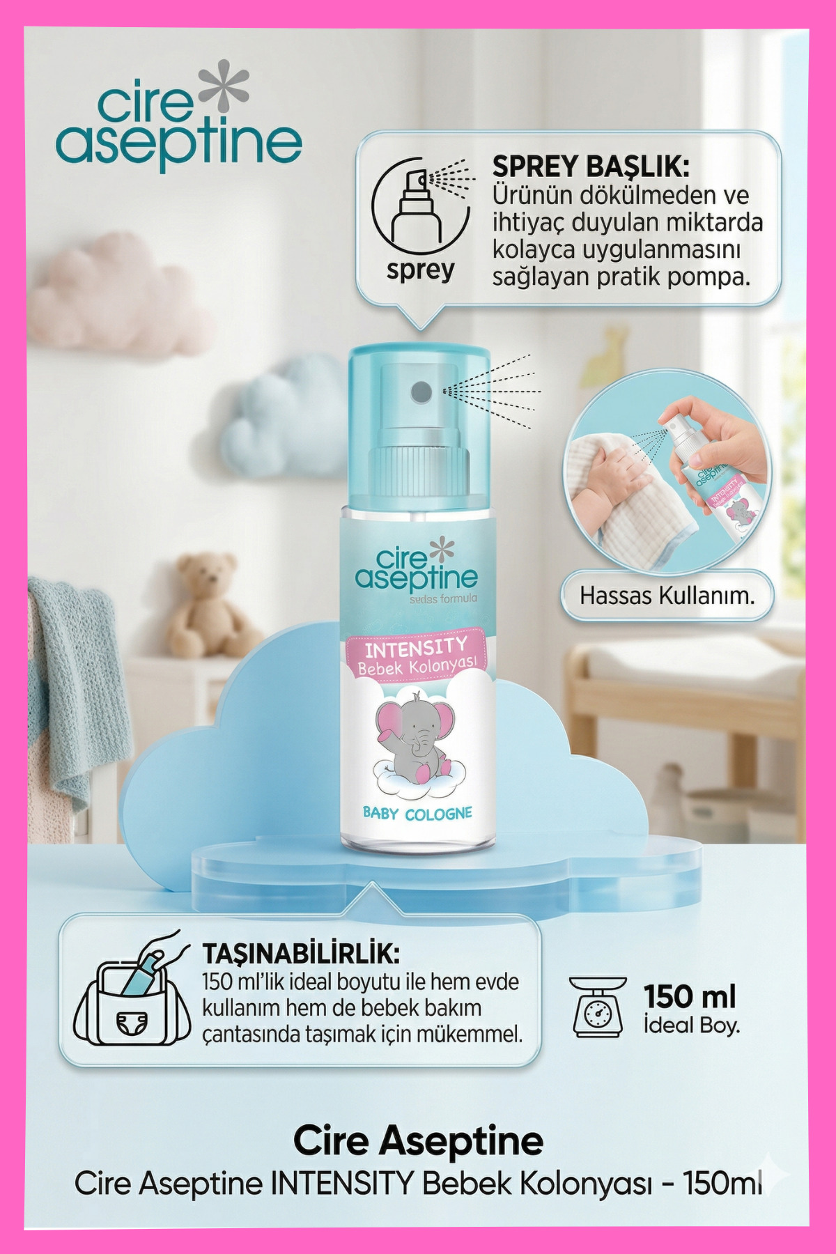 Cire Aseptine Bebek Kolonyası İntensity 150 Ml fotoğrafı 5 (önizleme)