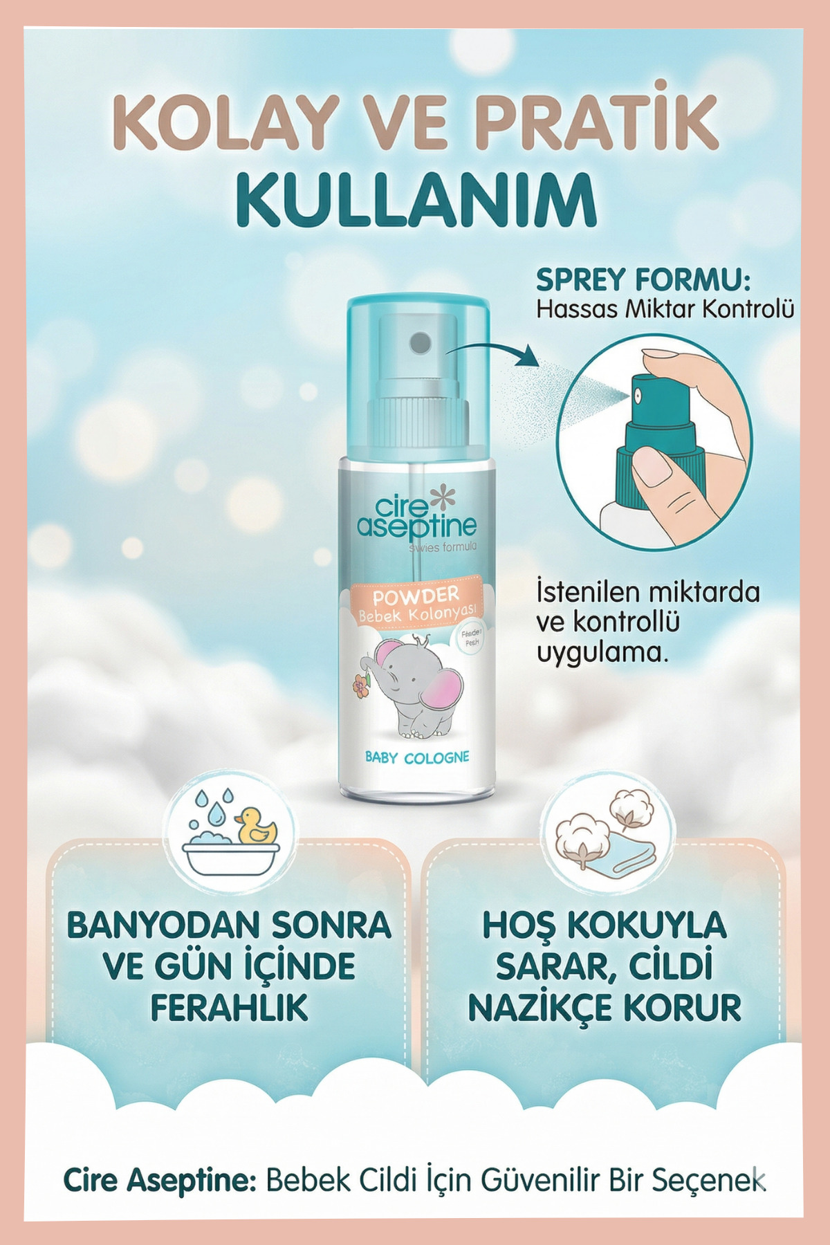 Cire Aseptine Bebek Kolonyası Powder 150 Ml fotoğrafı 4 (önizleme)
