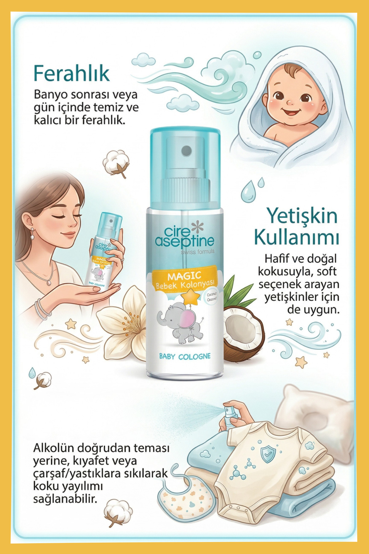 Cire Aseptine Bebek Kolonyası Magic 150 ml fotoğrafı 5 (önizleme)