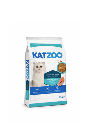 katzoo Kısırlaştırılmış yetişkin kedi kuru maması somonlu