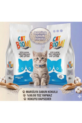 Cat Boom Marsilya Sabunu Kokulu Bentonit Kedi Kumu 2x10 L ( 2 Adet 10 L )