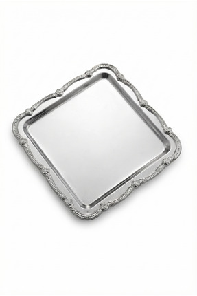 AKSESUAR EVRENİ Daztek Gümüş Paslanmaz Çelik Gümüş Çerçeve Kahve Sunum Tepsis...