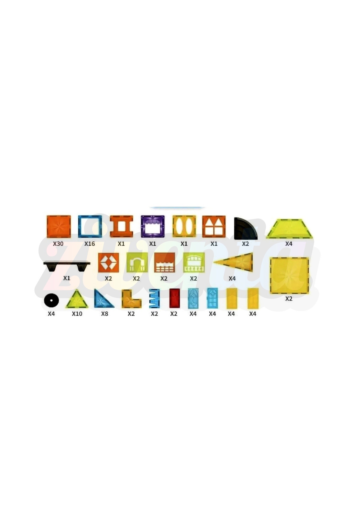 ZİVENTA Magnetic Tiles 115 Parça Manyetik Yapı Blokları Eğitici STEM Oyuncak İnşa Oyuncağı Zeka Geliştirici fotoğrafı 3 (önizleme)