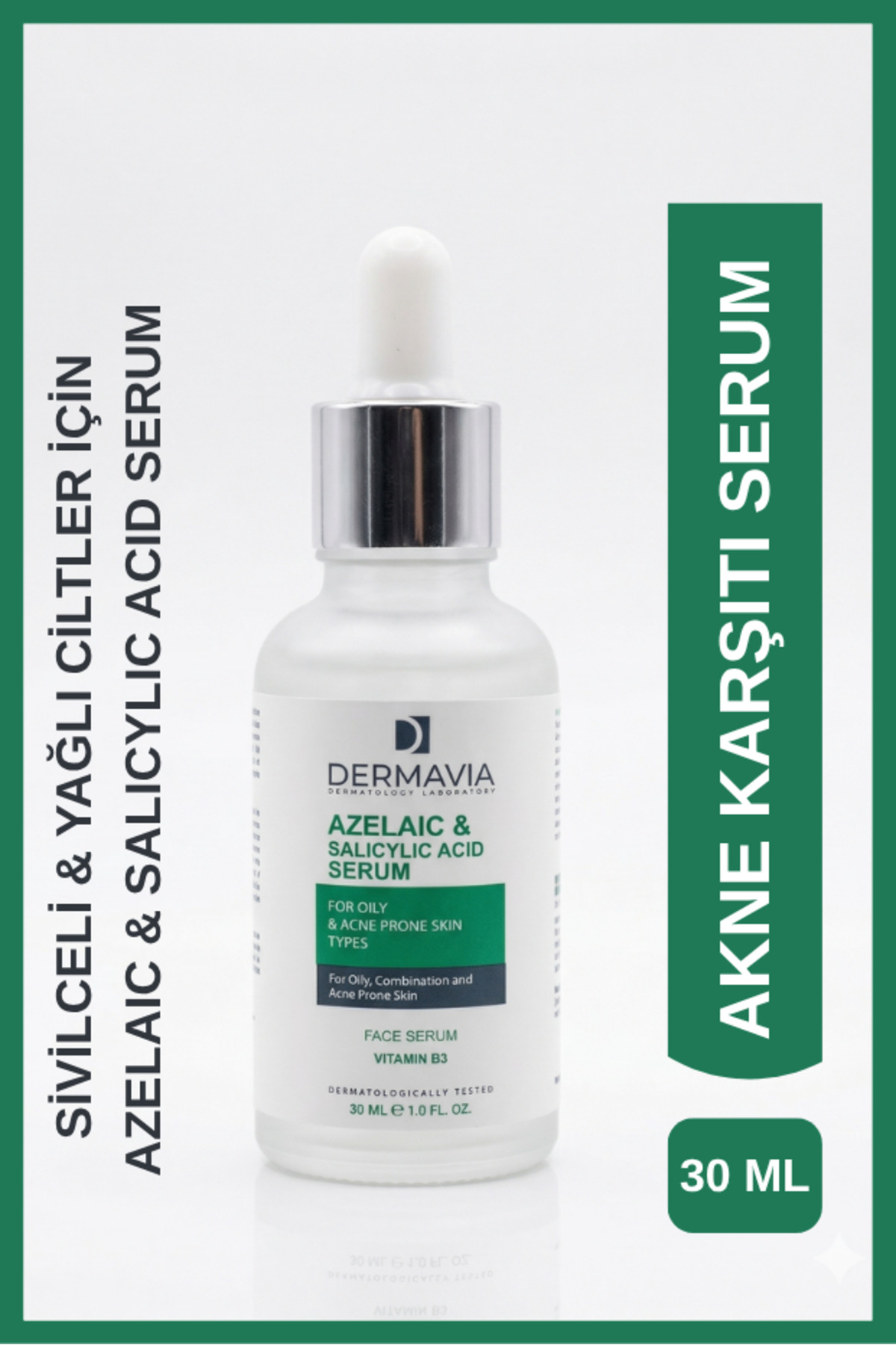 Dermavia Azelaıc & Salıcylıc Acıd Serum Yağlı Akne Eğilimli Cilt Tipleri Için Yüz Serumu 30 ml — Dermavia4
