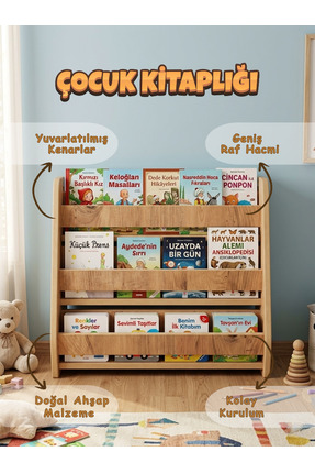 Wooden Factory Montessori Ahşap Yer Kitaplığı 50x50