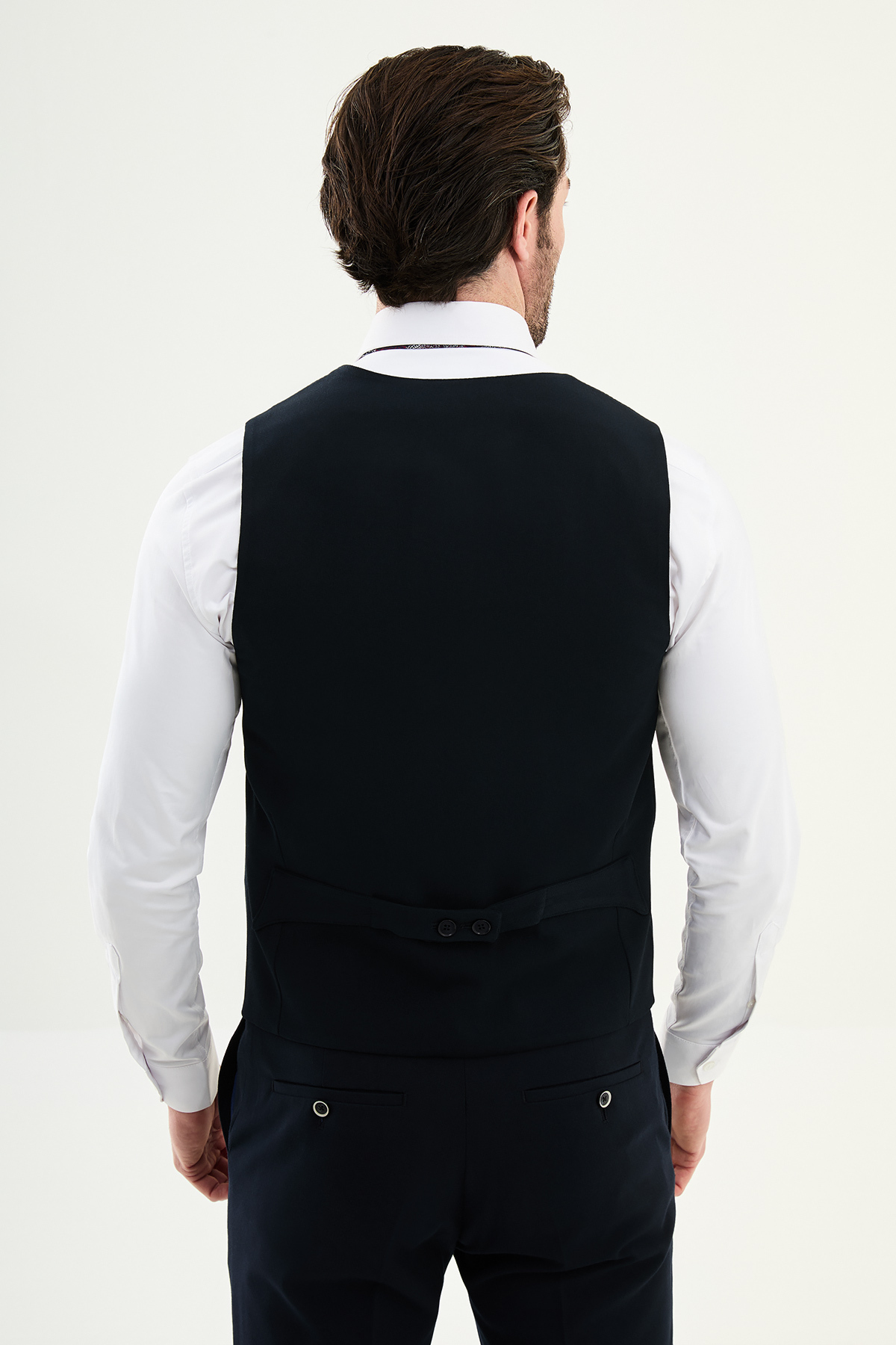 Mcr Düz Slim Fit Klasik Erkek Yelek Lacivert - 40952.25K görsel 3
