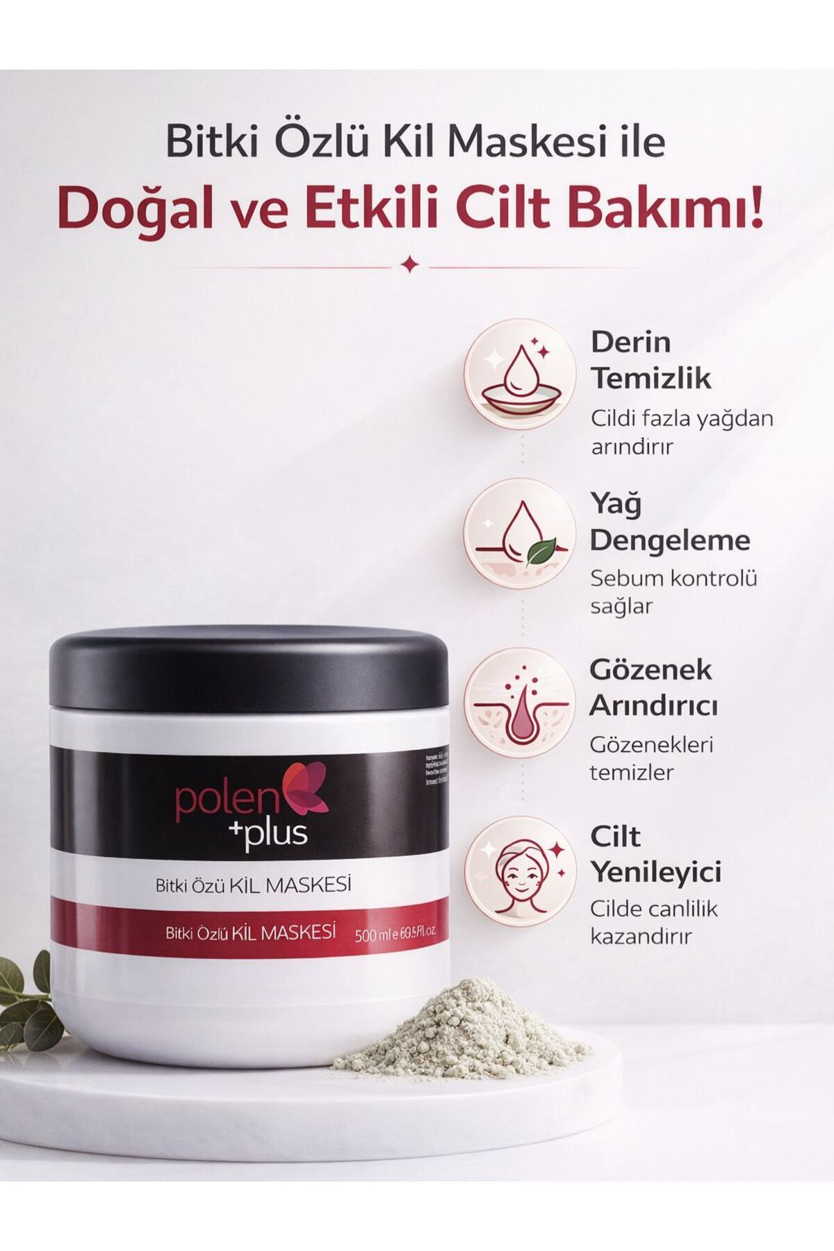 PolenPlus Bitki Özlü Saf Kil Maskesi 650 Gr - Fiyatı, Yorumları