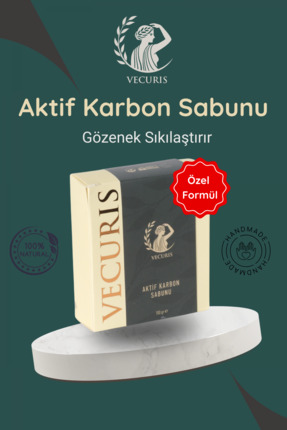 VECURIS Aktif Karbon Sabunu |Gözenek Sıkılaştırıcı ve Siyah Nokta Karşıtı Der...