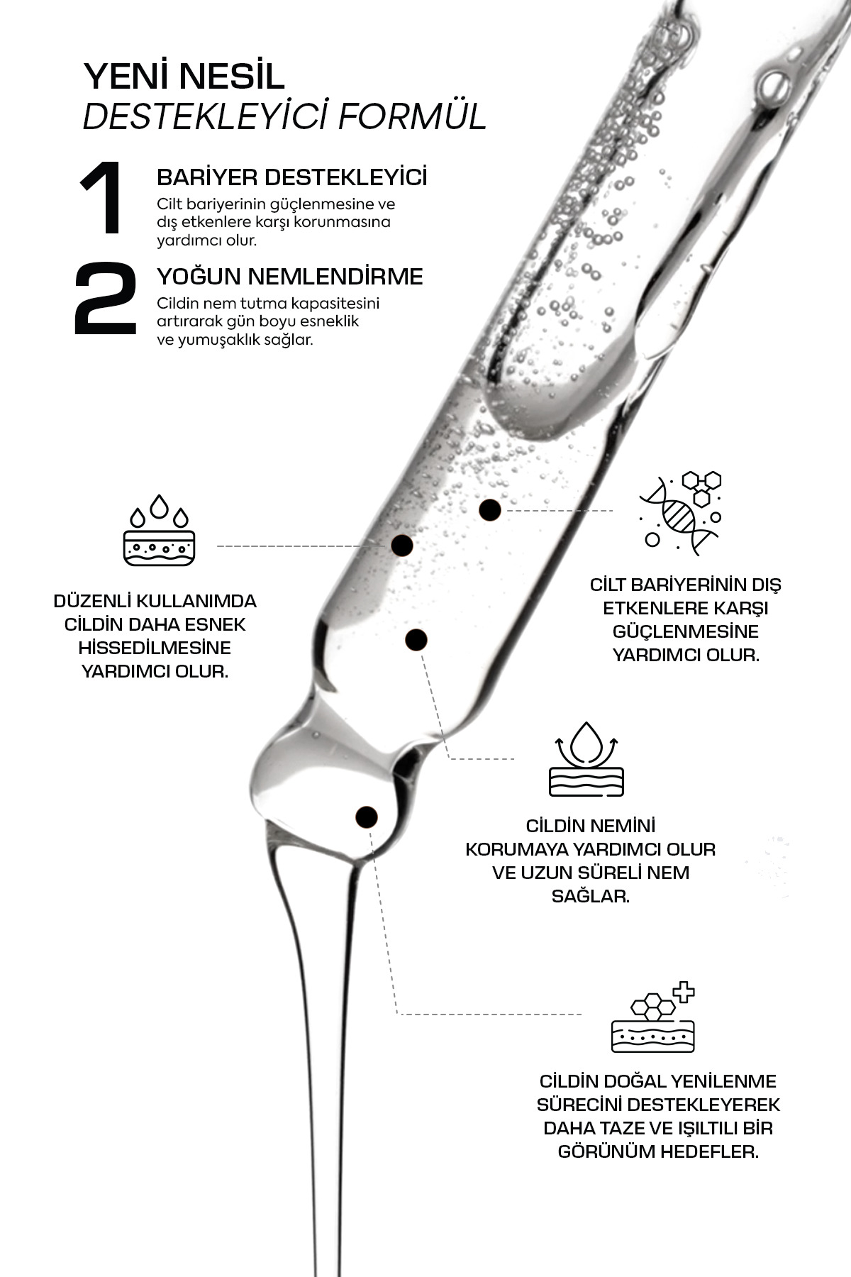 Hydra Bloom Bariyer Onarıcı ve Yoğun Nemlendirici Serum 30ml (%5 Panthenol, %5 Hyaluronic Acid, Cica) — DMV2025-2 — تصویر 3 از 9