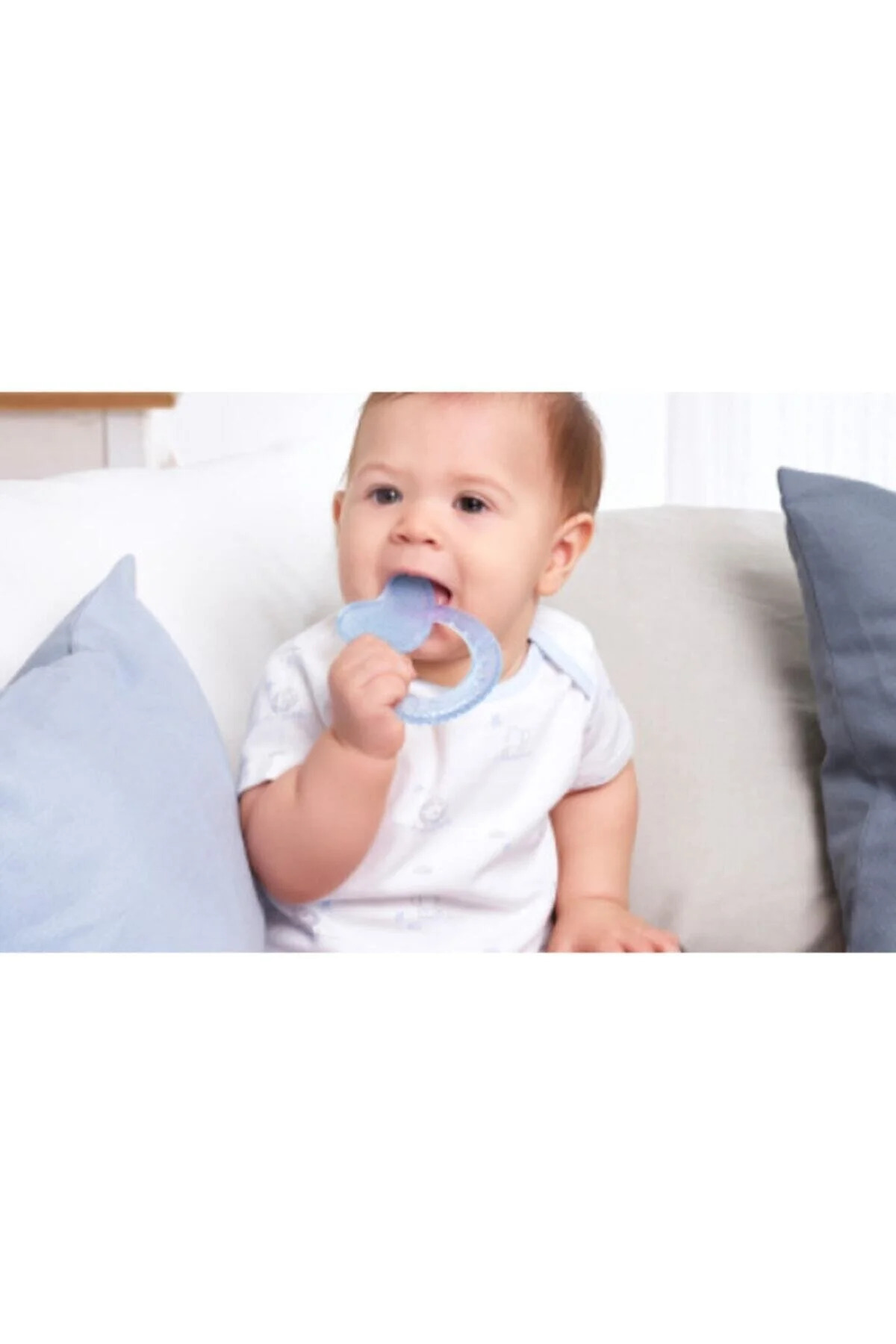 Wee Baby Kalpli Silikon Diş Kaşıyıcı - MAVİ fotoğrafı 3 (önizleme)