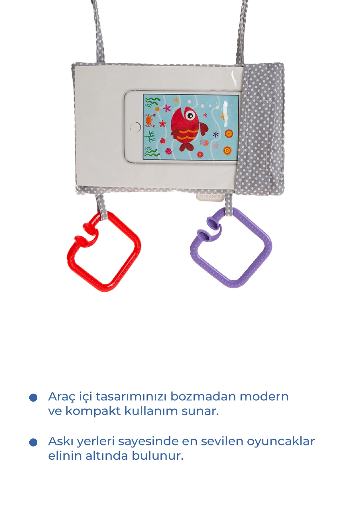 Babyjem 499 Araç Içi Telefon Askılığı Gri Puanlı fotoğrafı 3 (önizleme)