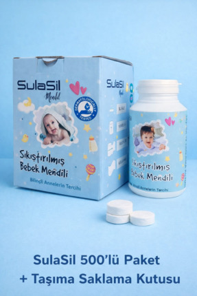 SulaSil Sıkıştırılmış Bebek Mendili 500 adet ve Taşıma Kutusu
