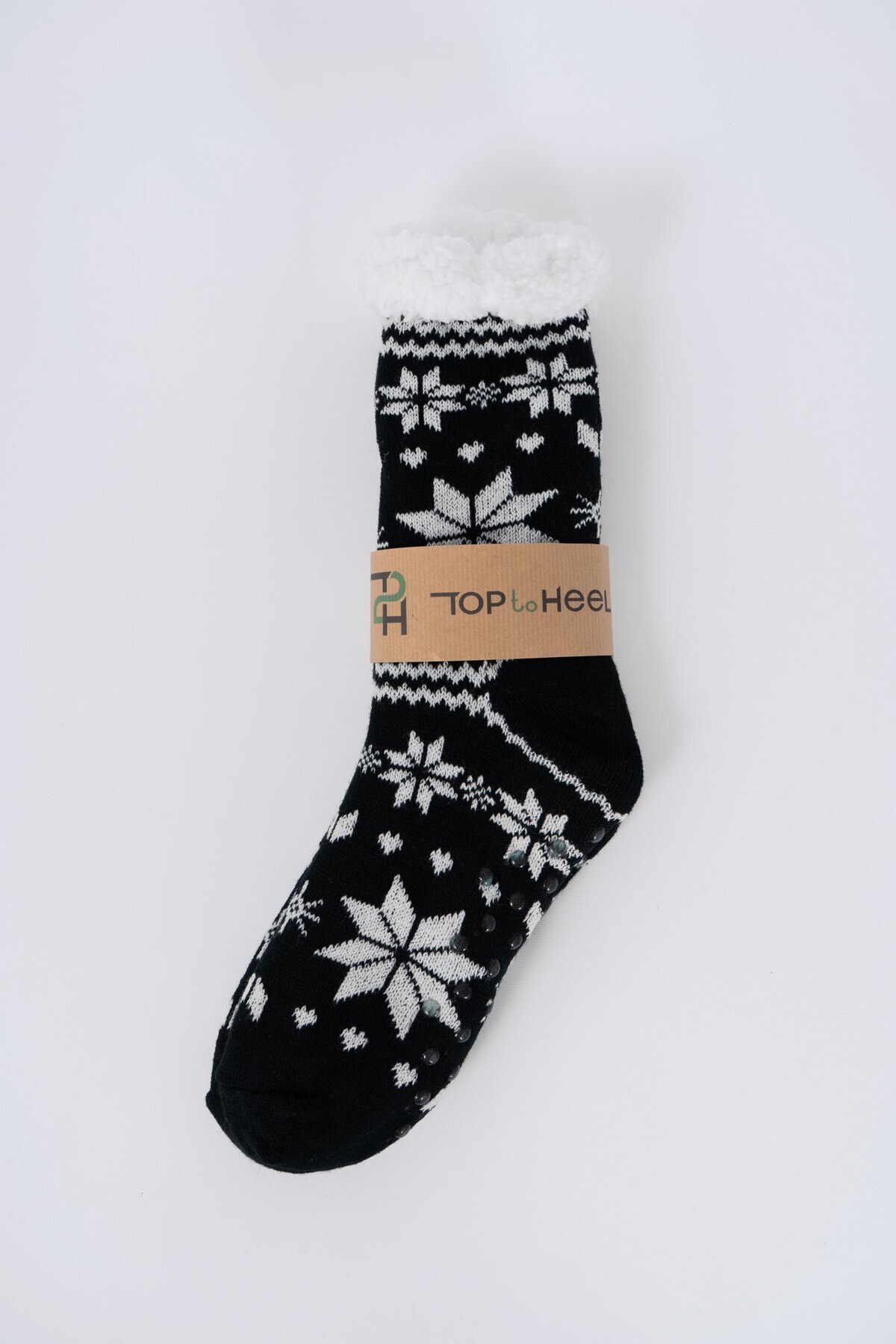 TOP TO HEEL İçi Peluş Kaydırmaz Taban Kışlık Ev Çorabı / Ev Botu / Uyku Çorabı - Yeniyıl Temalı görsel 4
