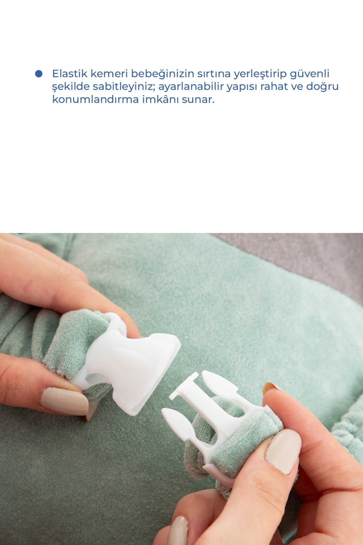 Babyjem Bebek Melek Kanadı Koruma Yastığı Yeşil Kadife fotoğrafı 5 (önizleme)