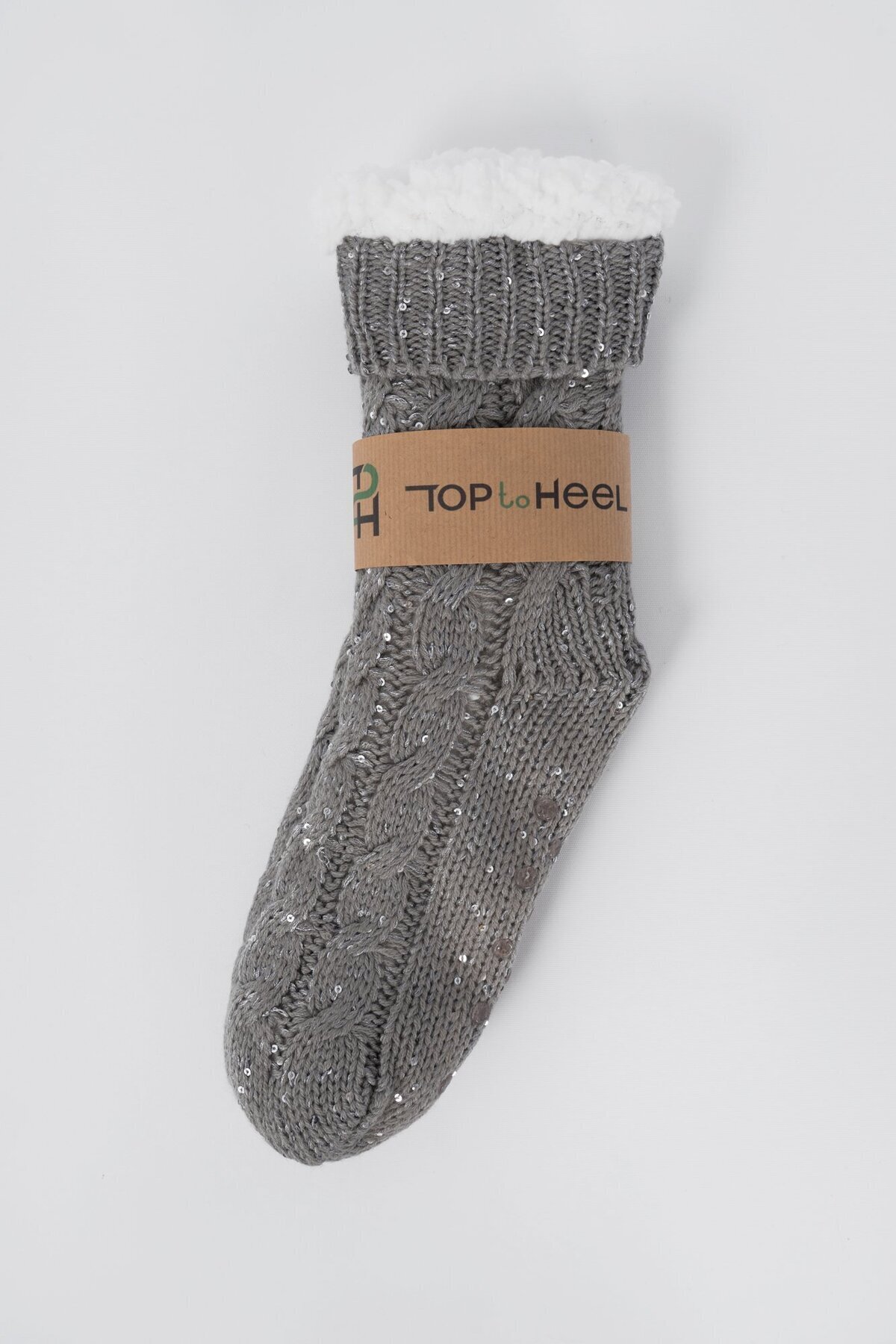 TOP TO HEEL İçi Peluş Kaydırmaz Taban Kışlık Ev Çorabı / Ev Botu / Uyku Çorabı görsel 3