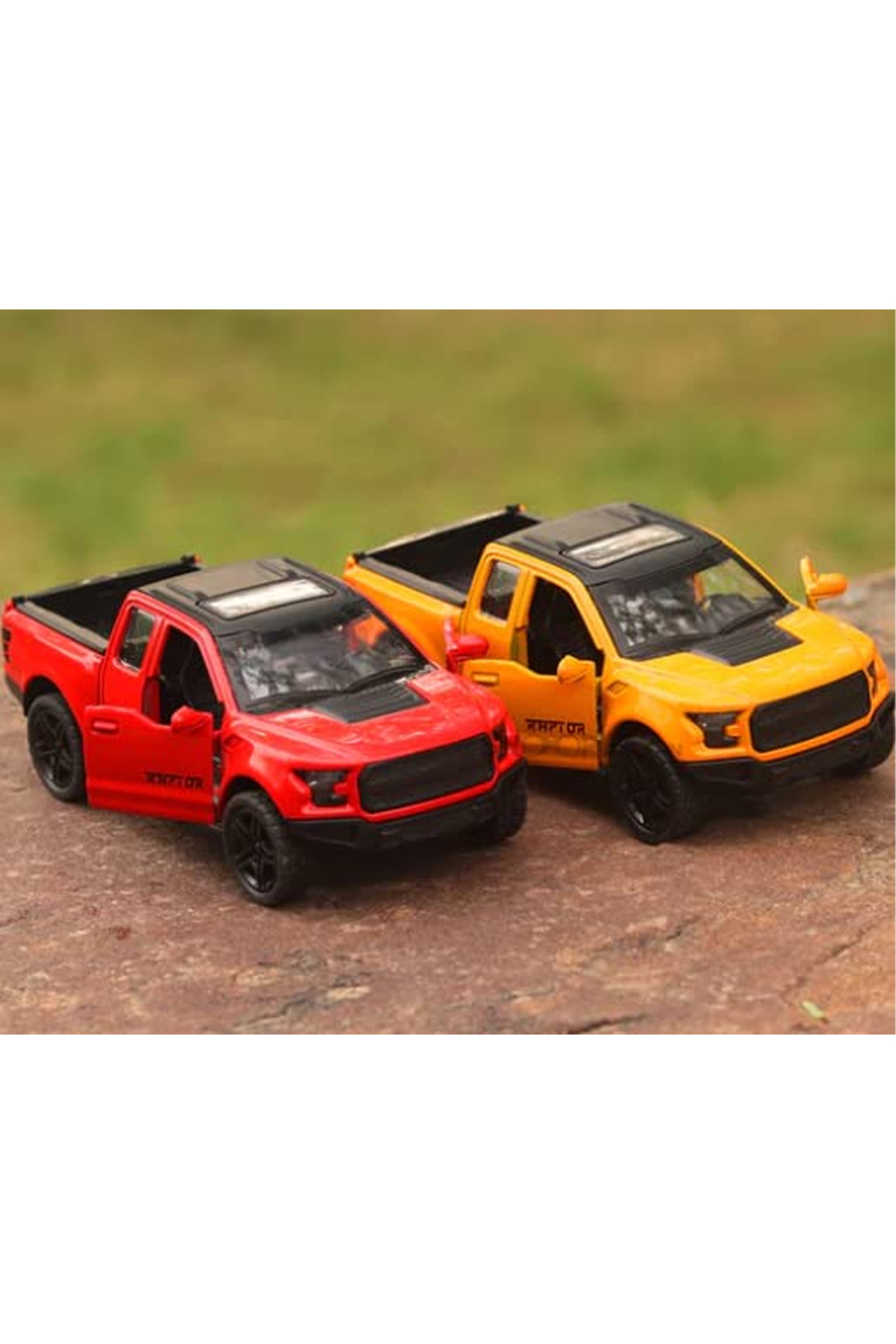 Genel Markalar Diecast,metal Oyuncak Araba Ford Raptor Çek Bırak Model Araba Lisanslı 1:36 Ölçek Araba fotoğrafı 4 (önizleme)