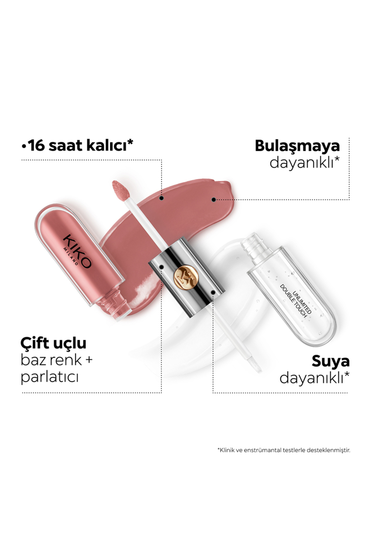 Ruj - Unlımıted Double Touch - 103 Natural Rose - Uzun Süre Kalıcı Parlak / Mat Likit Lipstick — صورتی KM00201023 — تصویر 4 از 8