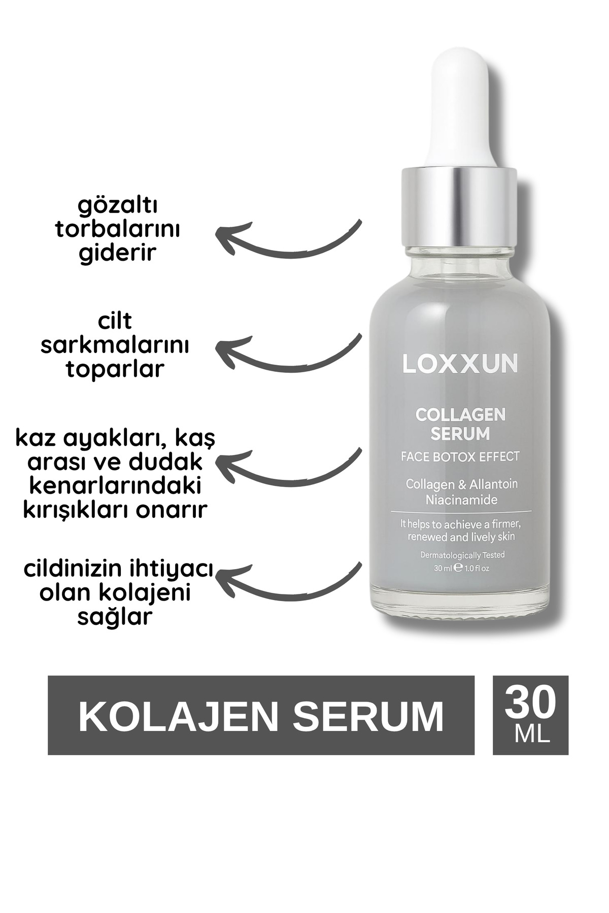 Kırışıklık Ve Yaşlanma Karşıtı Kolajen Serum 30 ml — K0001