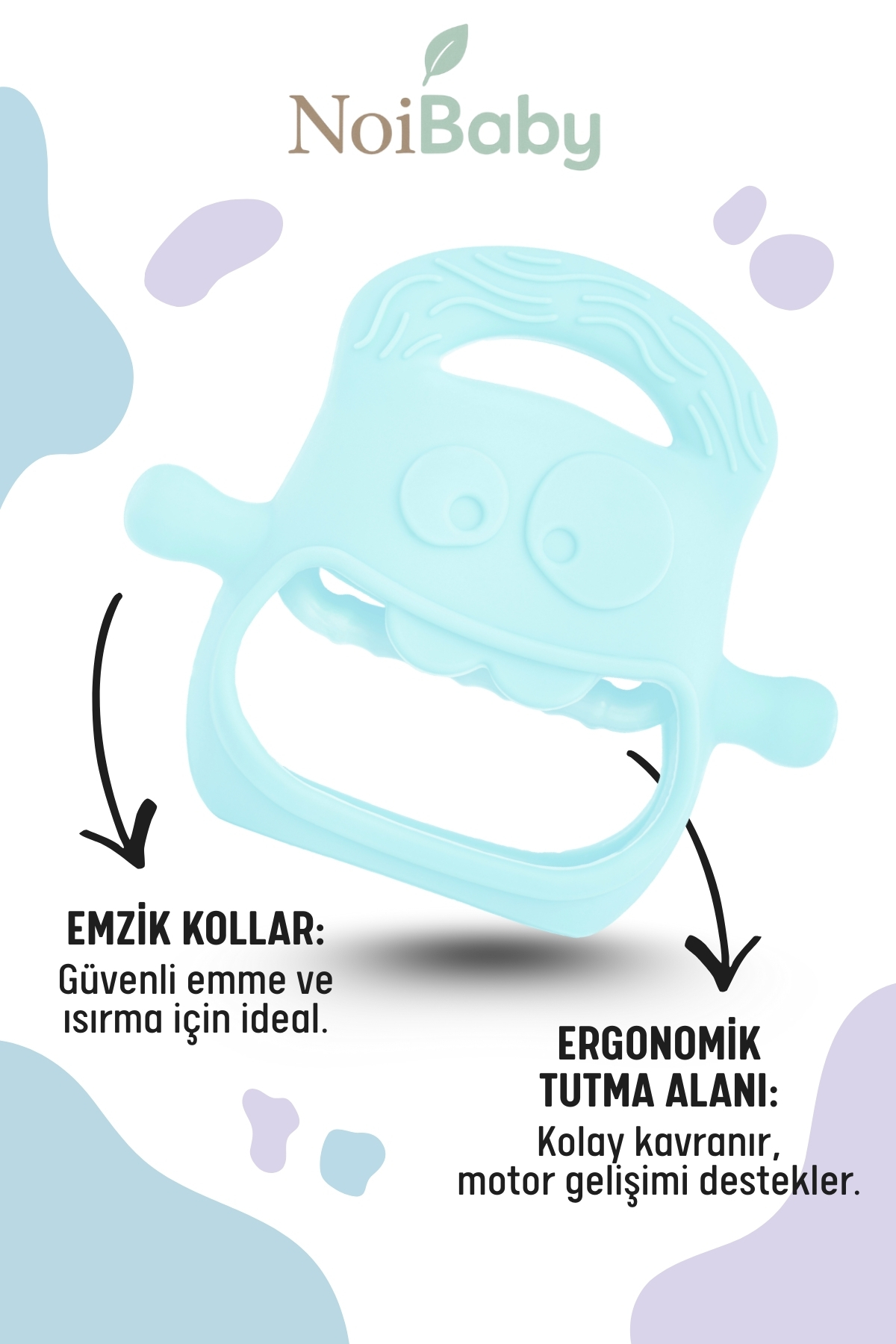 NoiBaby Bebek Diş Kaşıyıcı Silikon - Mavi fotoğrafı 2 (önizleme)
