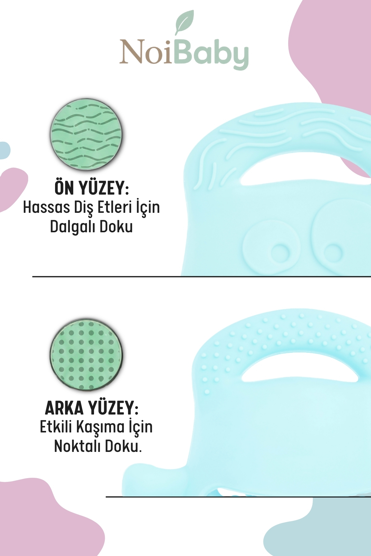 NoiBaby Bebek Diş Kaşıyıcı Silikon - Mavi fotoğrafı 3 (önizleme)