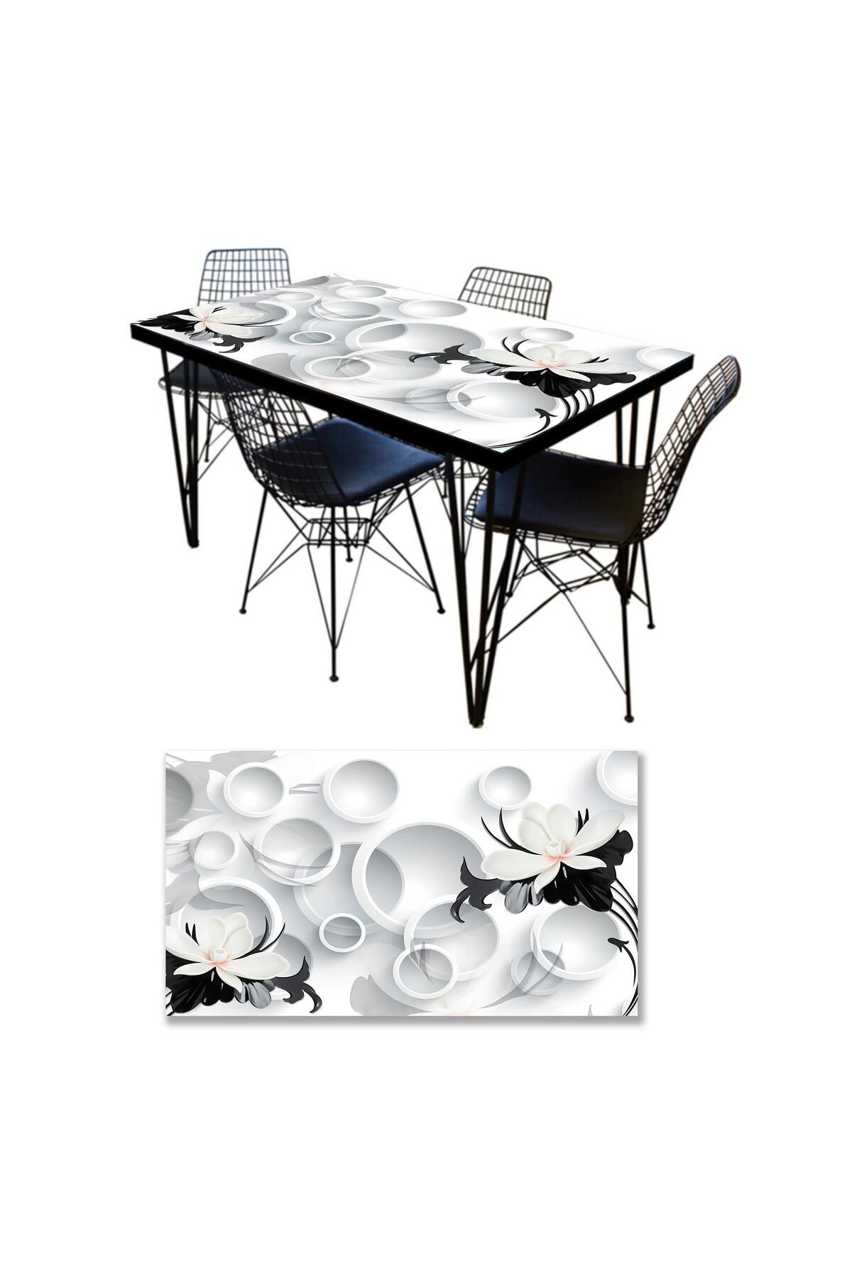 Table Covering Foil Furniture Table Covering Foils 3d Flower White Round