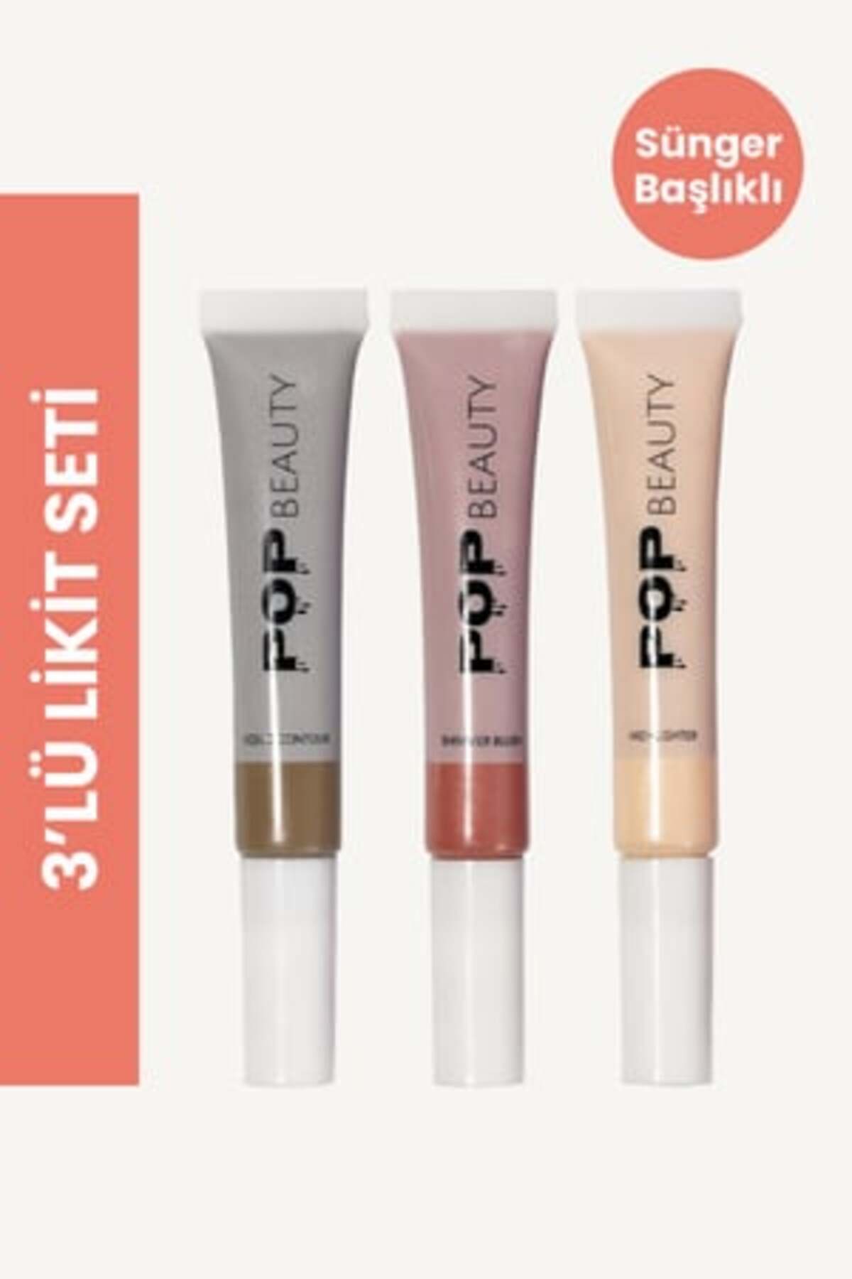 POP Beauty Allık, Kontür, Aydınlatıcı 3'lü set (Blush, Contour, Highlighter) — رنگارنگ popmakyaj
