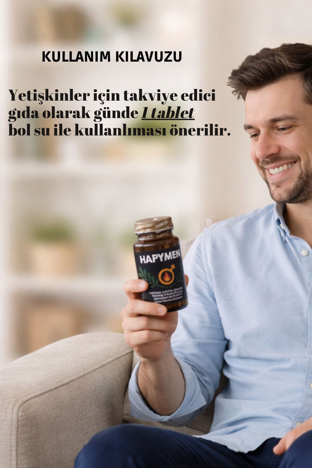 Lepidyum, L-Arjinin, Epimedium, Ginseng, Tribulus terrestris ve Vitaminler Takviye Gıda — 30Tablet — تصویر 3 از 3