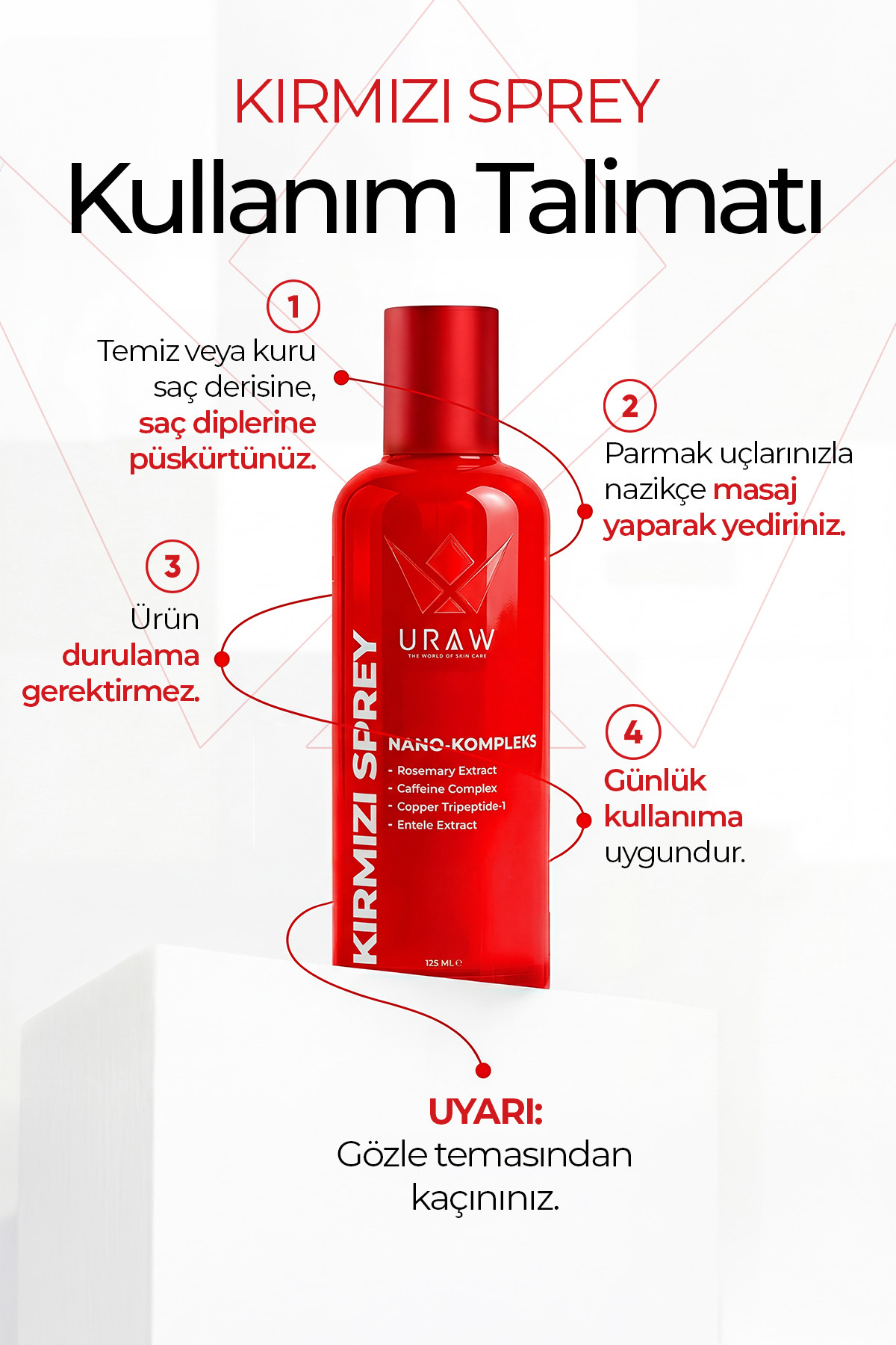 Kırmızı Sprey | Saç Uzamasını Destekleyici ve Dökülme Karşıtı Sprey — TYC72289A5997F2BCF6C83900 — تصویر 3 از 5