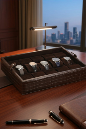 Onywatch Deri Saat Kutusu Saat Koleksiyon Kutusu Çoklu saat Kutusu