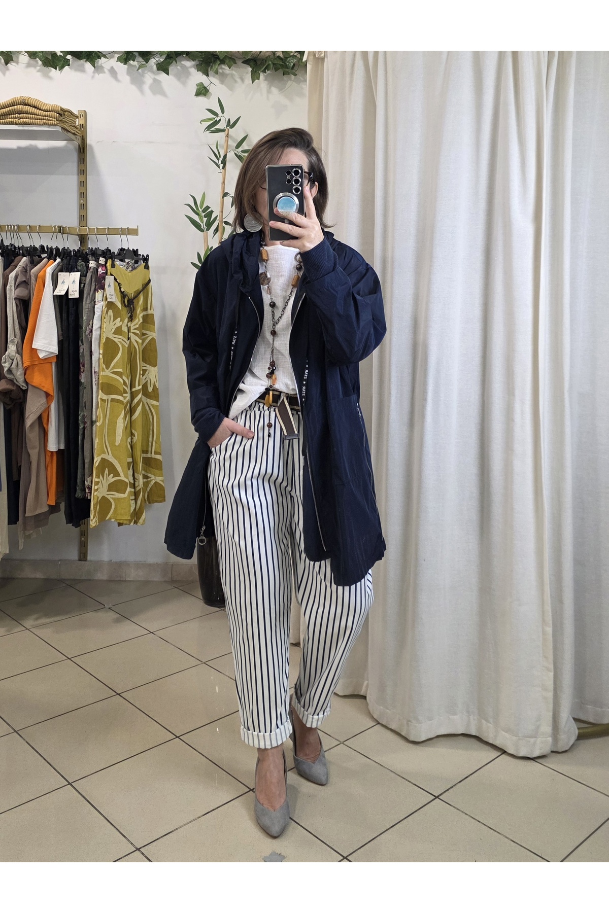 pudubutik  Su Geçirmez İtalyan Yağmurluk Lacivert - Görsel 2