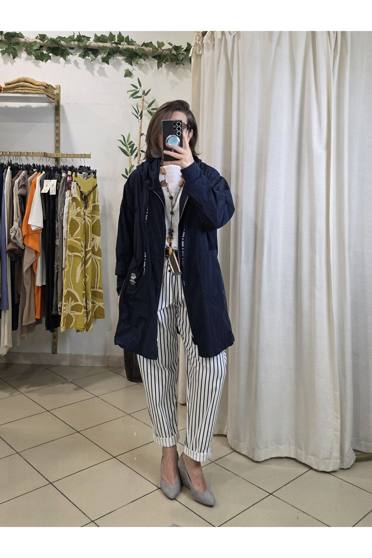 pudubutik  Su Geçirmez İtalyan Yağmurluk Lacivert - Görsel 3