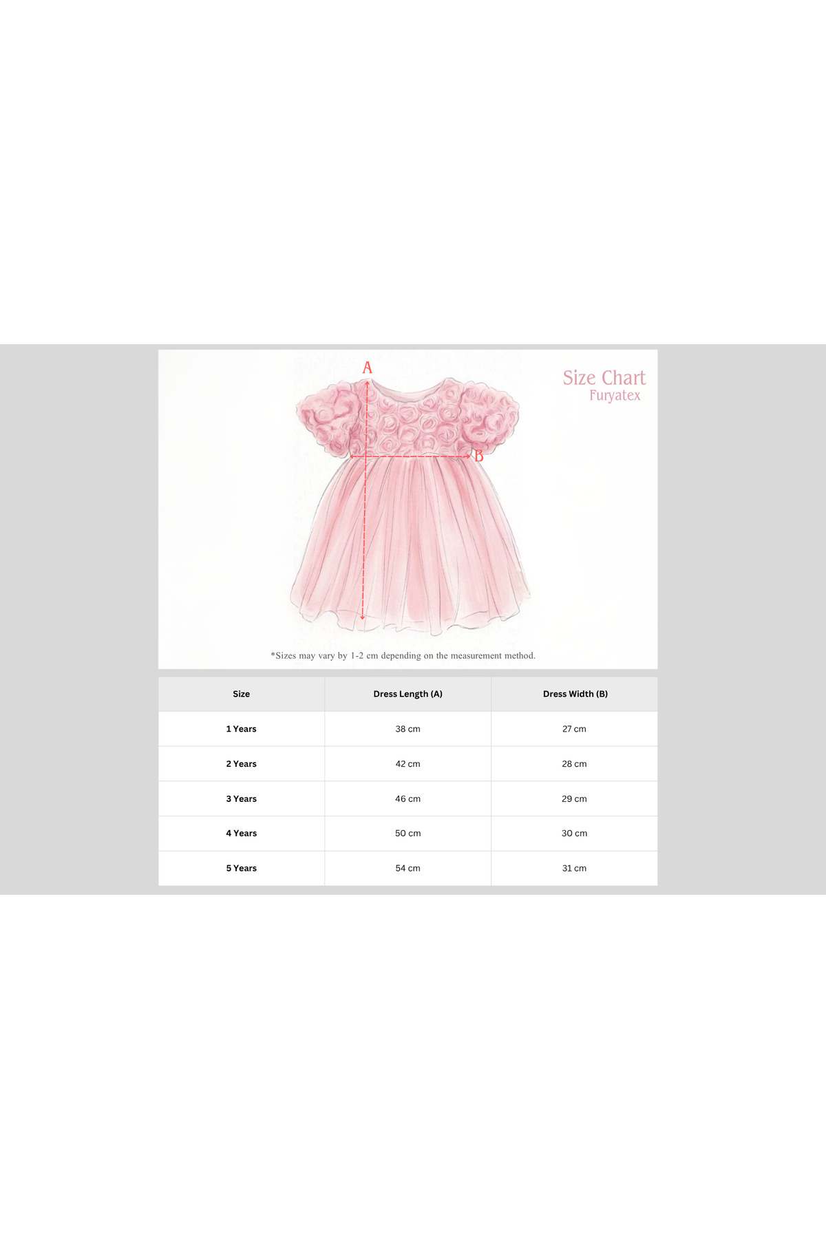 FURYATEX Kız Çocuk Çiçekli Tül Prenses Elbise – 3D Gül Aplikeli Doğum Günü Özel Gün Parti Elbisesi fotoğrafı 7 (önizleme)